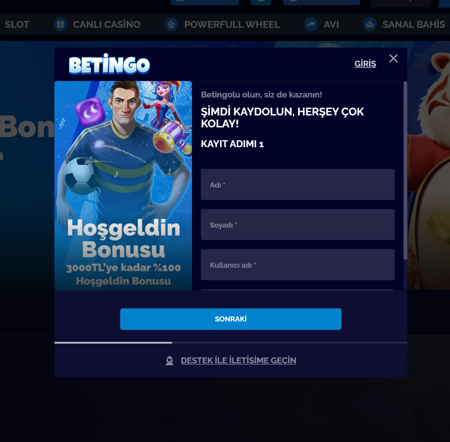 betingo resmi giriş
